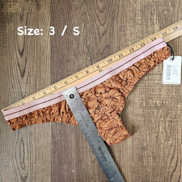 NWT!! Love Stories Ellie Lace Butterfly Thong, Mahogany - Picture 9 of 12